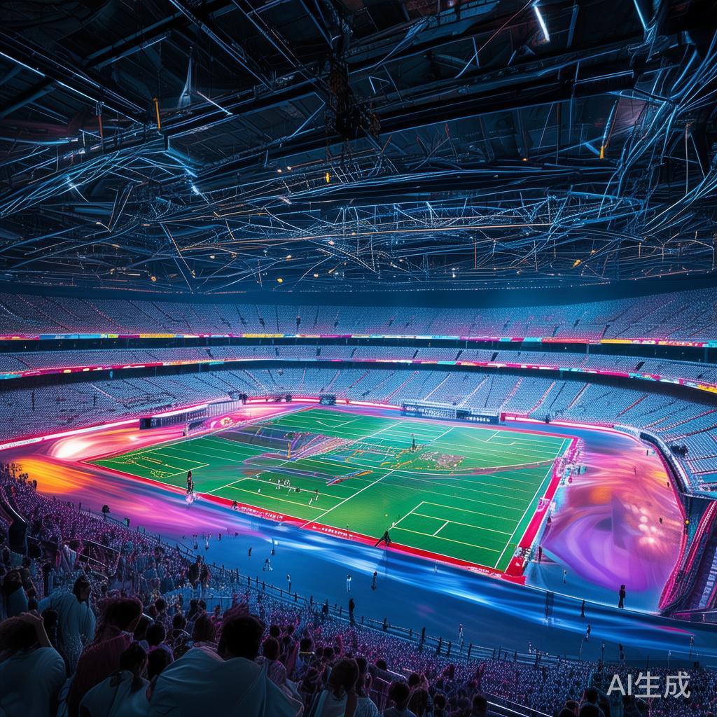 赛事亮点之一是比赛场地的设计，利用先进的灯光与科技